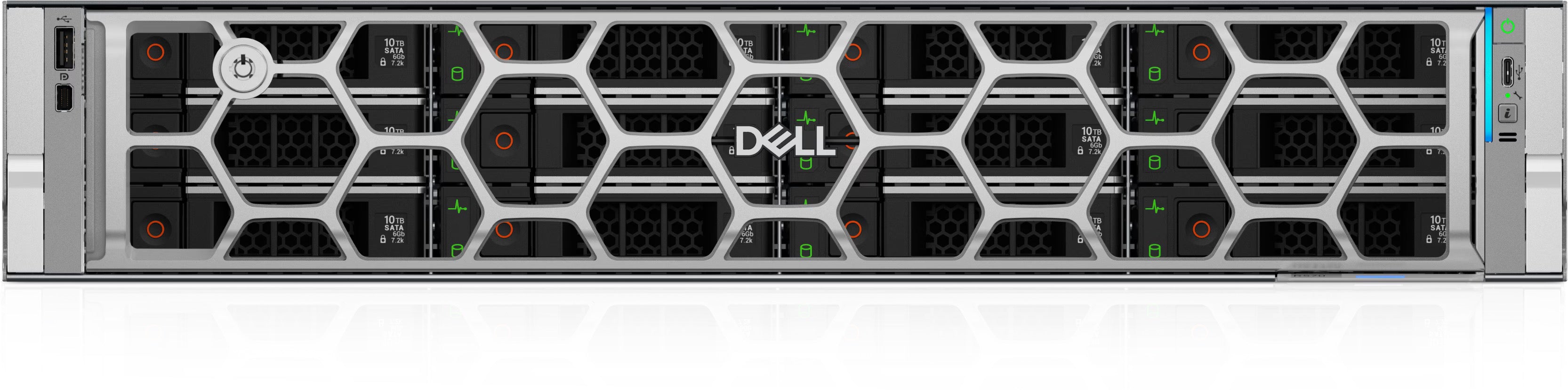 SERVIDOR DELL POWEREDGE R570 XEON 6 PERFORMANCE 6730P 32C/64T 288MB 256GB 4x 1.92TB SSD SATA 4x10/25 SFP+ 2x 10GB RJ45 / MODELO 2025