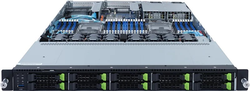 SERVIDOR RACKABLE GIGABYTE R182-NA1 INTEL XEON 4314 256GB DDR4 4X 2TB HDD SAS + 2X 480GB SSD SATA DUAL PSU  ADMINSITRACION REMOTA (BCM) 2X10GB RJ-45